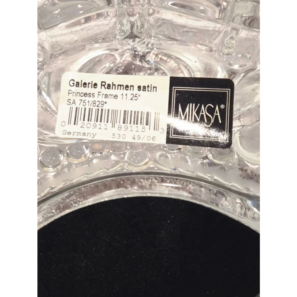 Vintage 1972 Mikasa Princess Frosted Crysta Frame 11.25″ Clear Edging, NIOP,